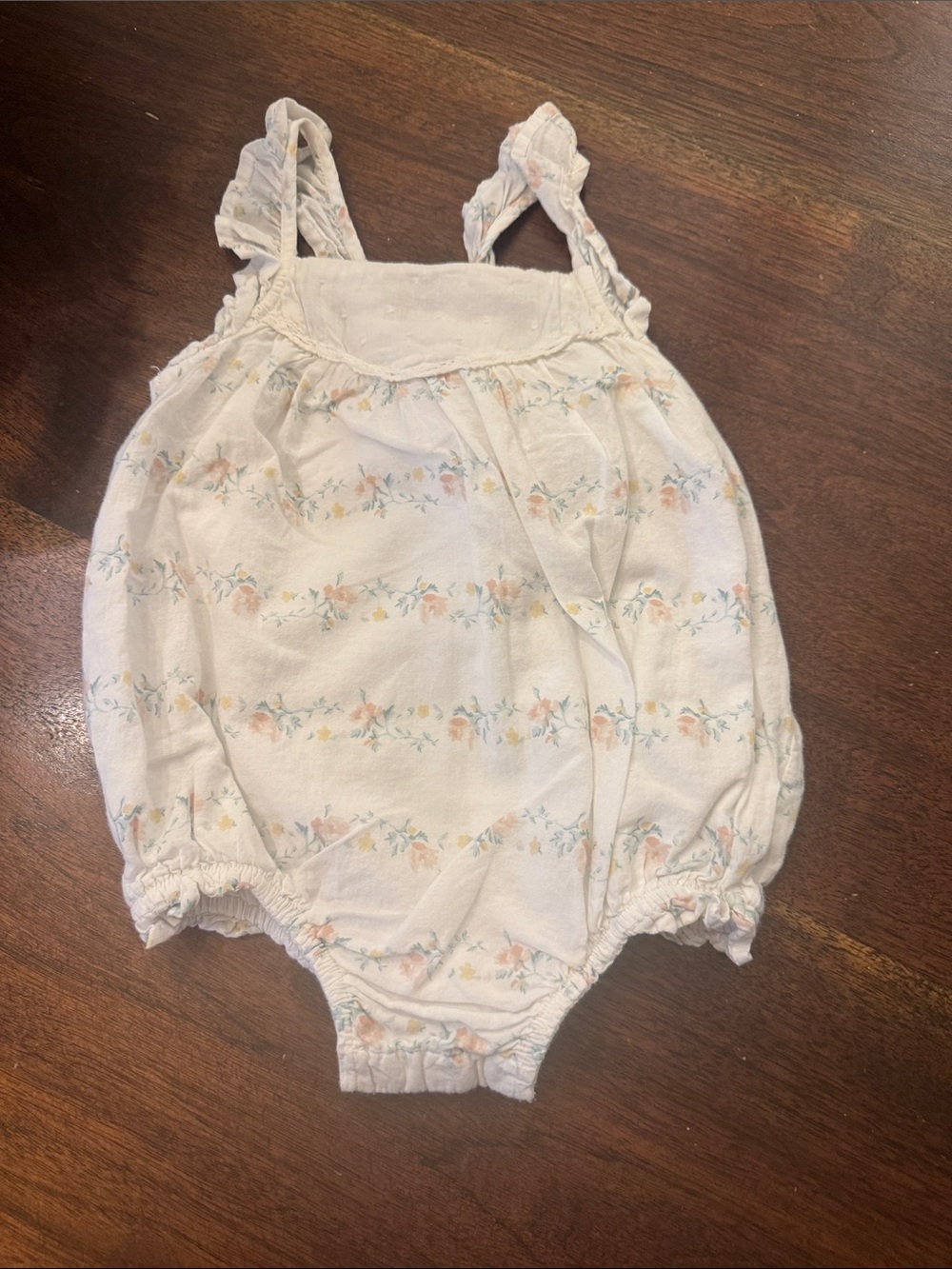 Shabby Chic baby Girls Floral Cream Romper